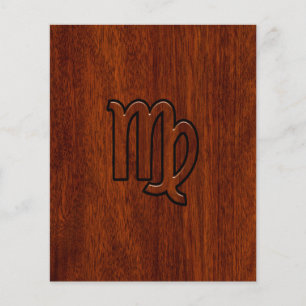 Virgo Sign in Mahogany wood style Flyer