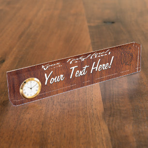 Virgo Sign in Mahogany wood style Nameplate