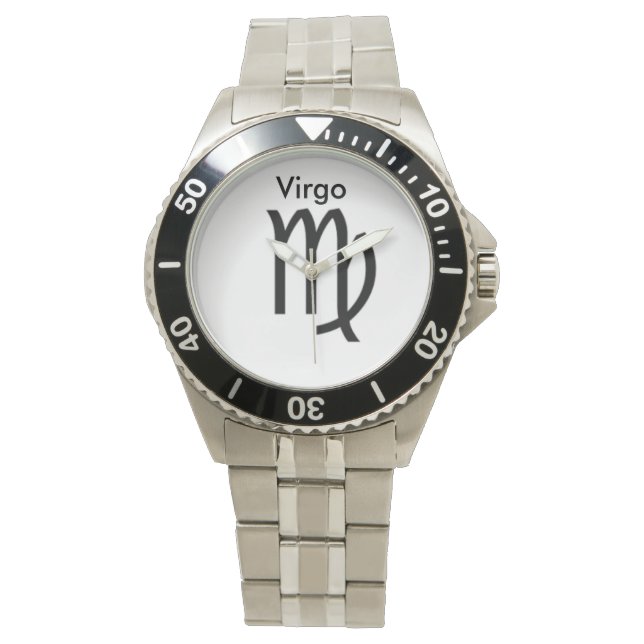 Virgo Sign of the Zodiac. Mens Watches. Watch (Front)