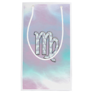 Virgo Sign on Pastels Mother of Pearl Style Print Small Gift Bag
