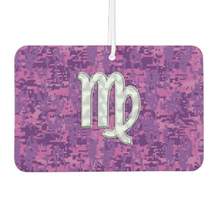 Virgo Sign Pink Fuchsia Digital Camouflage Style Car Air Freshener