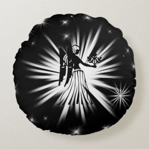 Virgo sign round cushion