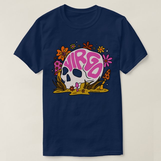 Virgo Skull T-Shirt (Design Front)