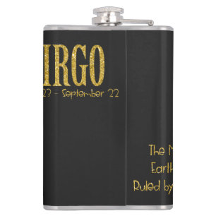 Virgo Star Sign Hip Flask