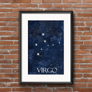 Virgo starsign Poster with name, star sign zodiac