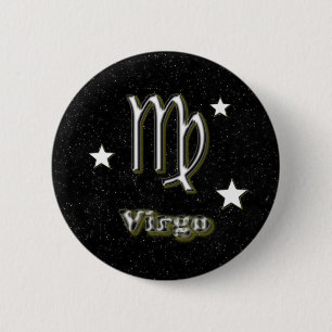 Virgo symbol 6 cm round badge