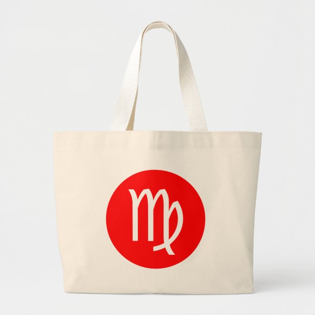 Virgo Symbol Large Tote Bag (Front)