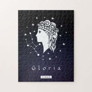 Virgo Symbol Zodiac Birthday Lunar Star Sign Name Jigsaw Puzzle