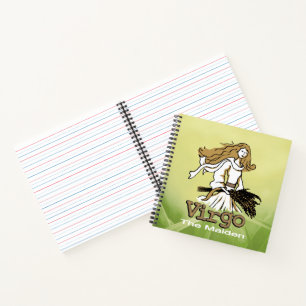 Virgo The Maiden earth sign green Notebook