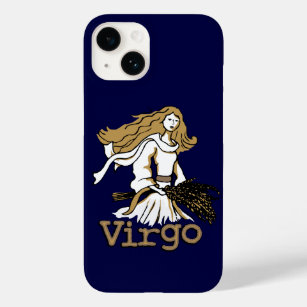 Virgo The Maiden zodiac blue golden Case-Mate iPhone 14 Case