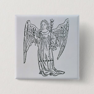 Virgo (the Virgin) an illustration from the 'Poeti 15 Cm Square Badge