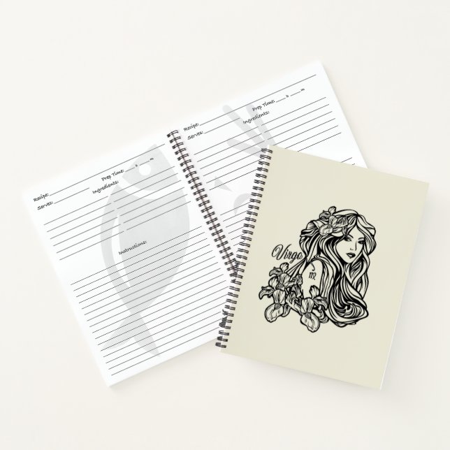 Virgo The Virgin Zodiac Golden Notebook (Inside)