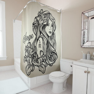 Virgo The Virgin Zodiac Golden Shower Curtain