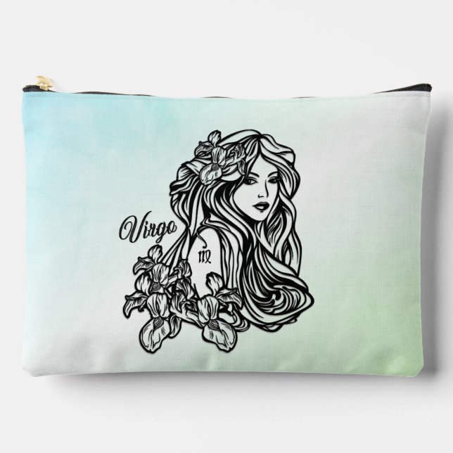 Virgo The Virgin Zodiac Mint Green Accessory Pouch (Front)