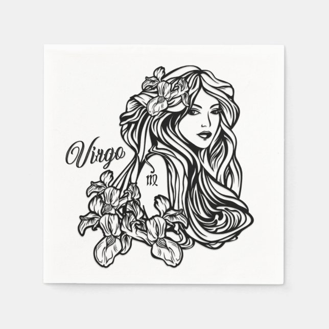 Virgo The Virgin Zodiac Napkin (Front)