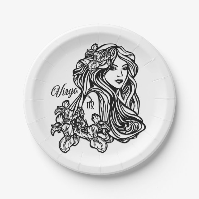 Virgo The Virgin Zodiac Paper Plate (Front)
