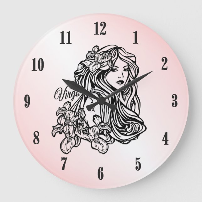 Virgo The Virgin Zodiac Pink Clock (Front)