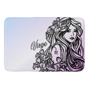 Virgo The Virgin Zodiac Purple Bath Mat