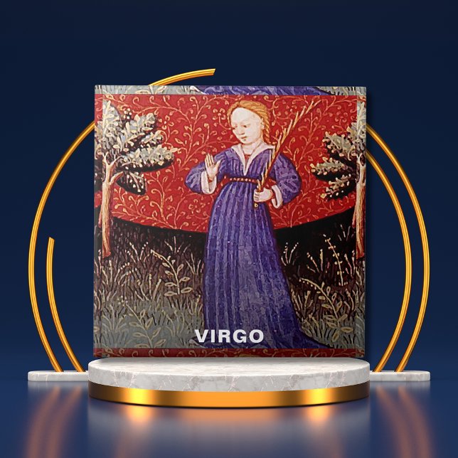 Virgo the Virgin Zodiac Sign Birthday Party Ceramic Tile (Virgo the Virgin Zodiac Sign Birthday Party Ceramic Tile)