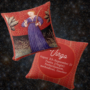 Virgo the Virgin Zodiac Sign Birthday Party Cushion