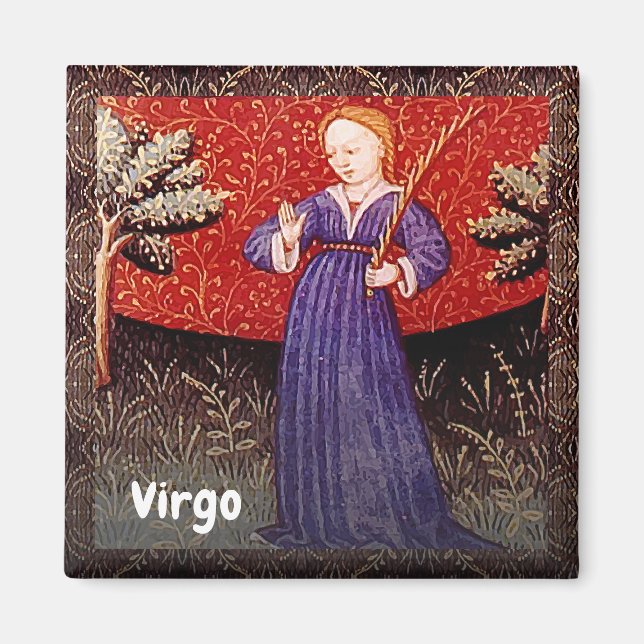 Virgo the Virgin Zodiac Sign Birthday Party Magnet (Front)