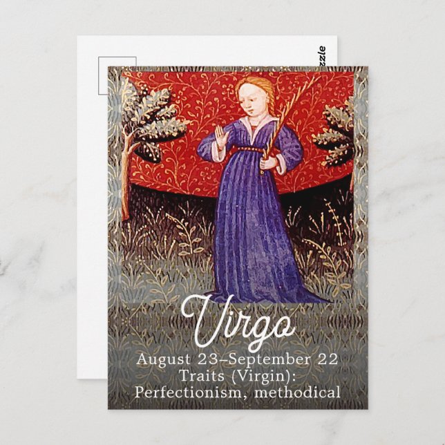 Virgo the Virgin Zodiac Sign Birthday Party Postcard (Front/Back)