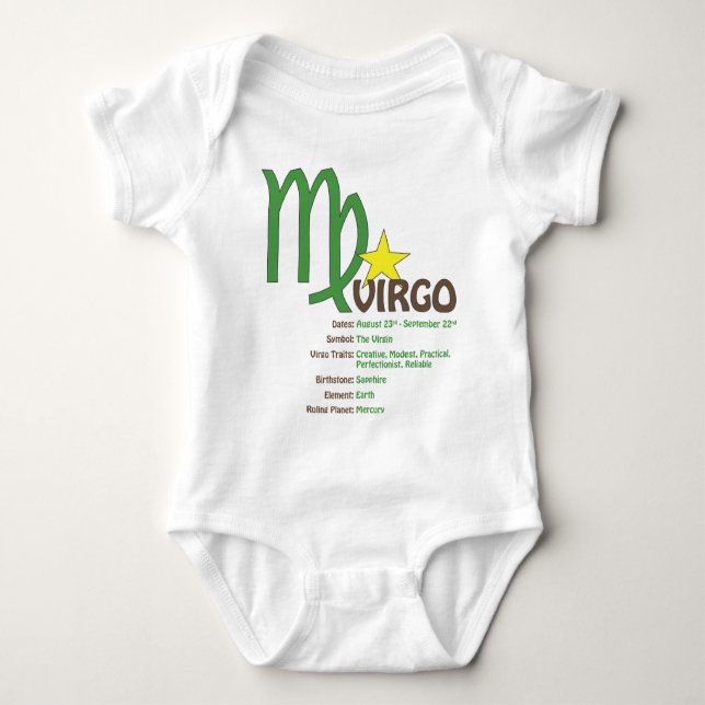 Virgo Traits Baby Bodysuit (Front)