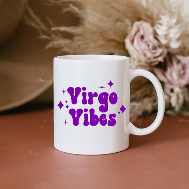 Virgo Vibes Zodiac Astrology Purple Stars Coffee M Mug (Creator Uploaded)
