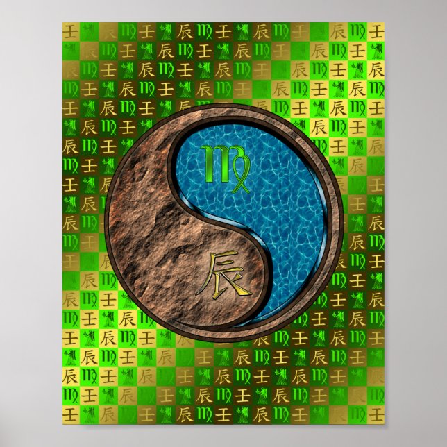 Virgo & Water Dragon Poster (Front)