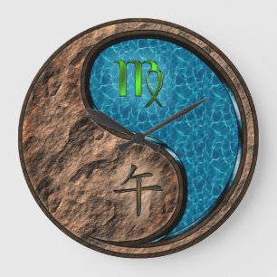 Virgo & Water Horse Large Clock