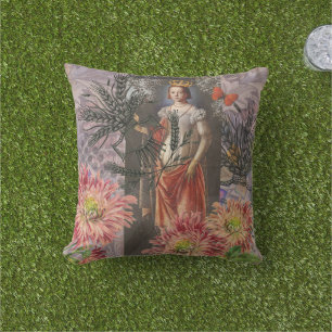 Virgo Woman Astrology Whimsical Portrait Cushion