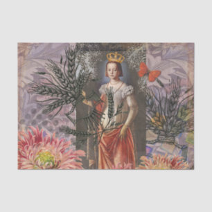 Virgo Woman Astrology Whimsical Portrait Tissue Paper