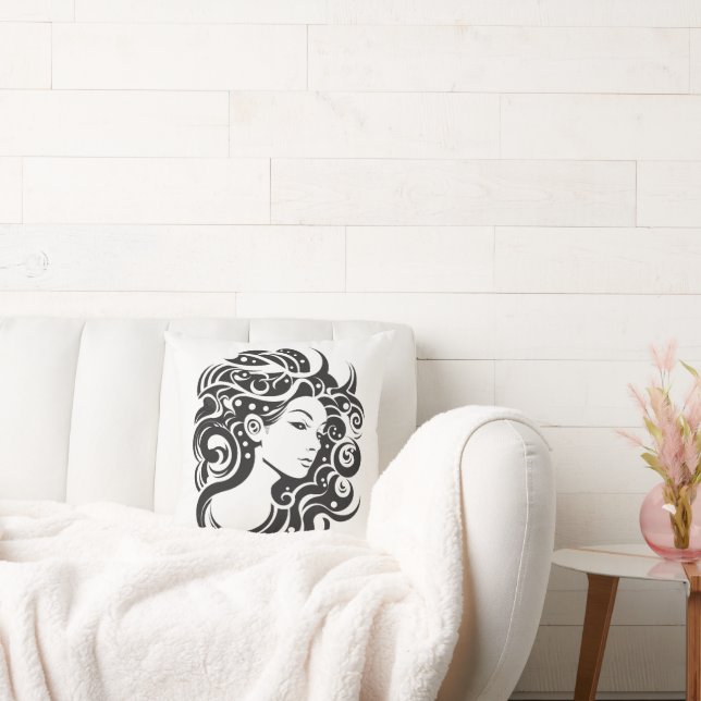 Virgo Woman female portrait  Cushion (Couch)