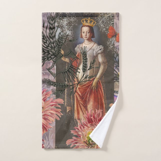 Virgo Woman Portrait Antique Colourful Rich Bath Towel Set (Hand Towel)