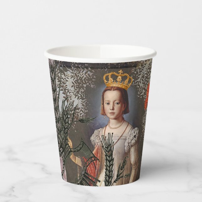 Virgo Woman Portrait Antique Colourful Rich Paper Cups (Left)