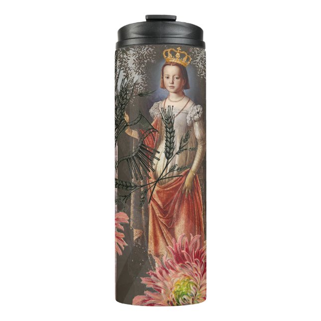 Virgo Woman Portrait Antique Colourful Rich Thermal Tumbler (Front)