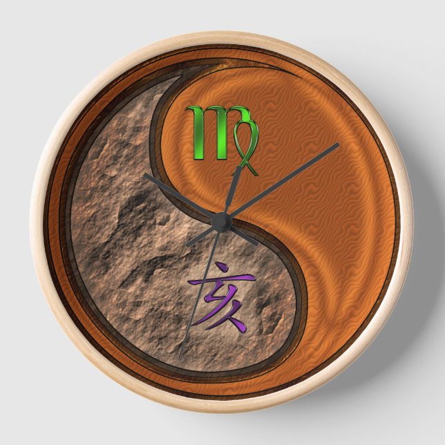 Virgo & Wood Boar Clock (Front)
