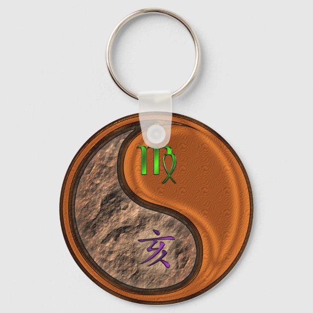 Virgo & Wood Boar Key Ring (Front)