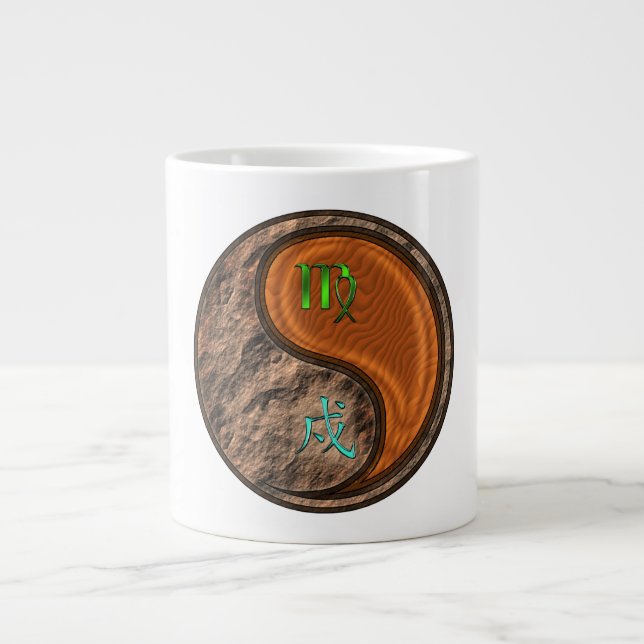 Virgo & Wood Dog Large Coffee Mug (Front)