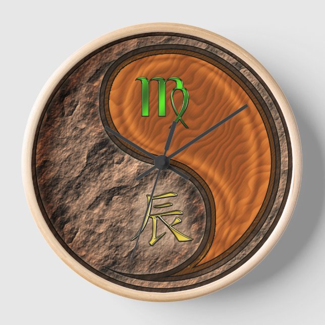 Virgo & Wood Dragon Clock (Front)