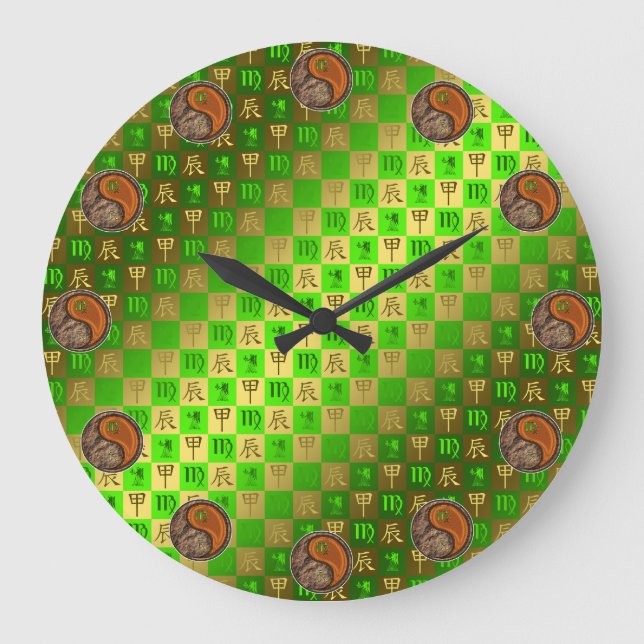 Virgo & Wood Dragon Large Clock (Front)