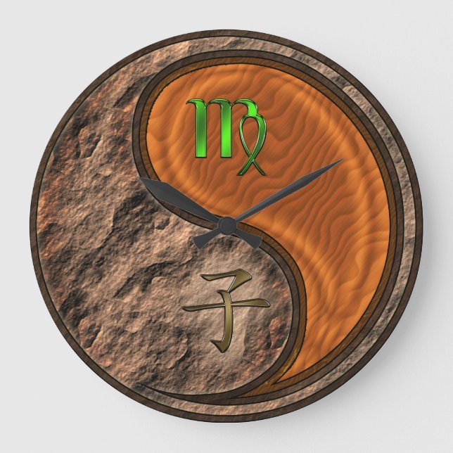 Virgo & Wood Rat Large Clock (Front)