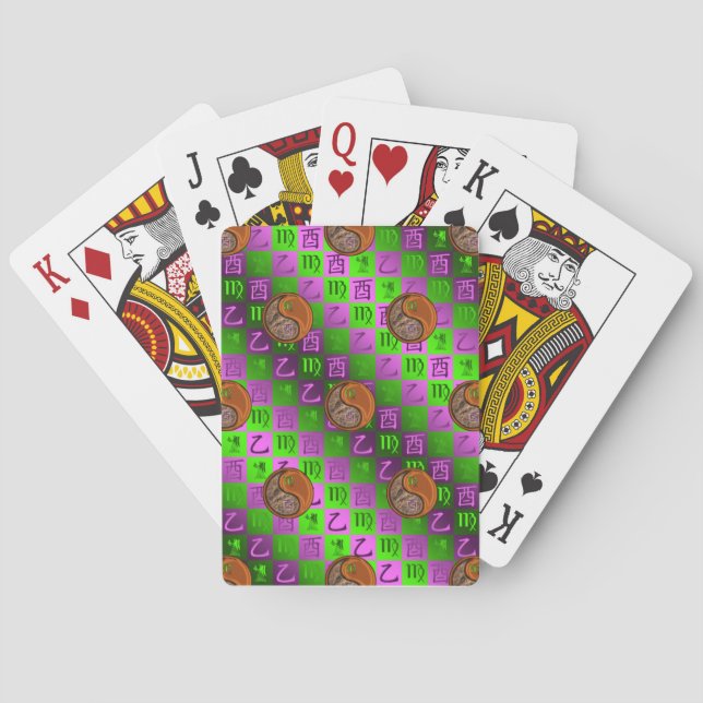 Virgo & Wood Rooster Classic Playing Cards (Back)