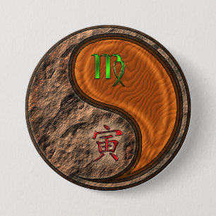 Virgo & Wood Tiger 7.5 Cm Round Badge