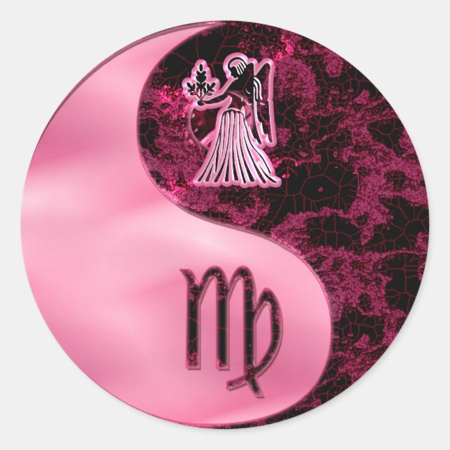 Virgo Yin Yang Classic Round Sticker (Front)