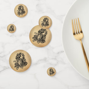 Virgo Zodiac Antique Look Confetti