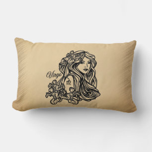 Virgo Zodiac Antique Look Lumbar Cushion