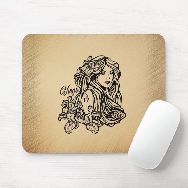 Virgo Zodiac Antique Look Mouse Pad (With Mouse)