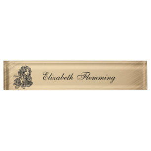 Virgo Zodiac Antique Look Nameplate