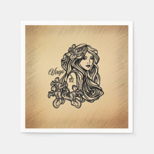 Virgo Zodiac Antique Look Napkin